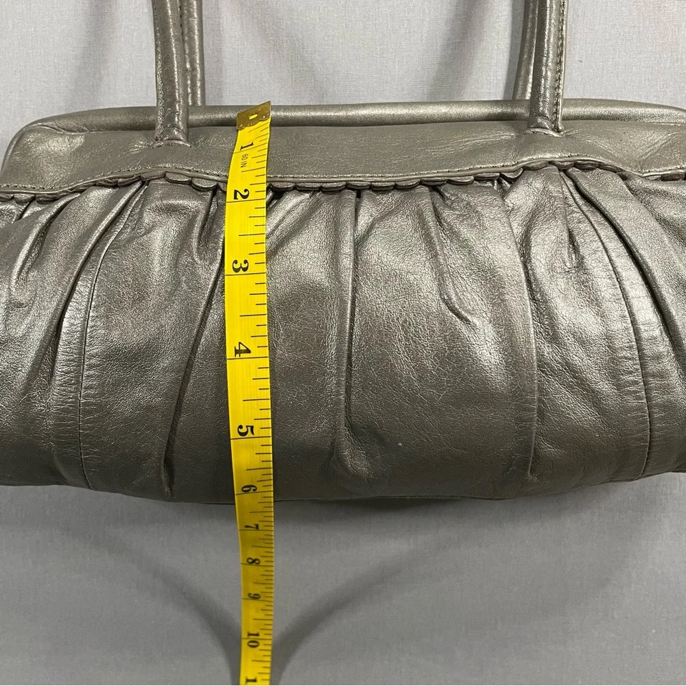 Marks & Spencer Limited Collection 100% Leather Y2K Style Bronze Metallic Bag